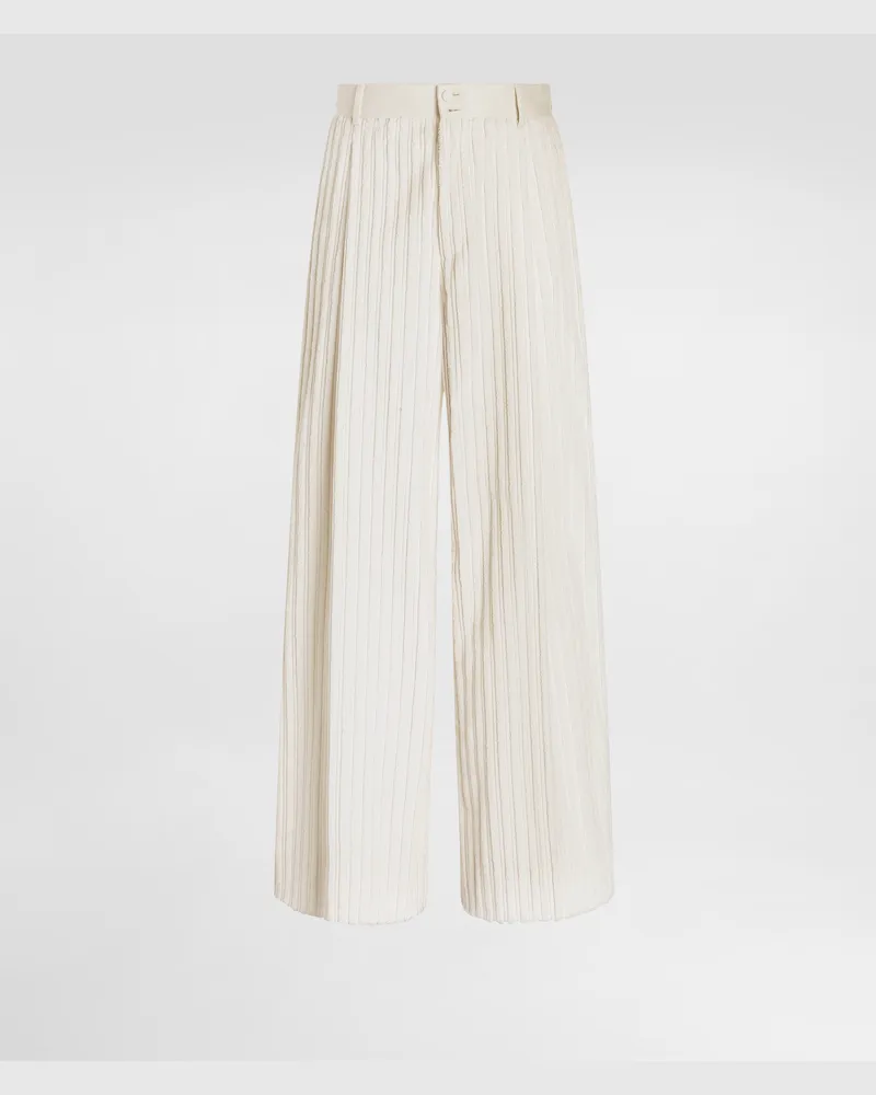 Dolce & Gabbana Cordhose Aus Cord - Mann Hosen Und Shorts Wei Weiss