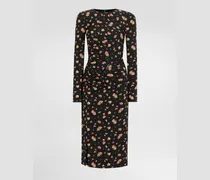 Kleid Aus Charmeuse Mit Blümchen-print - Frau Kleider Mehrfarbig