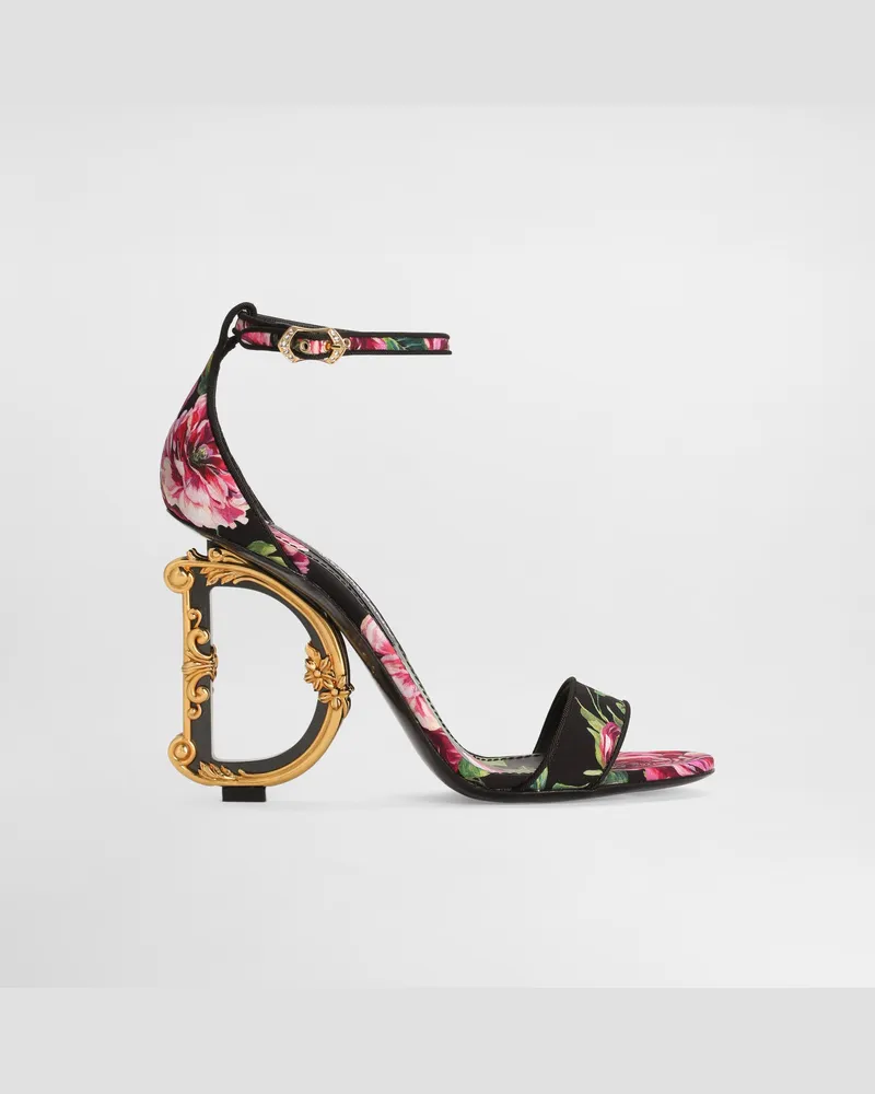 Dolce & Gabbana Sandalette Dg Barocco Aus Satin - Frau Sandalen Und Wedges Drucken Drucken