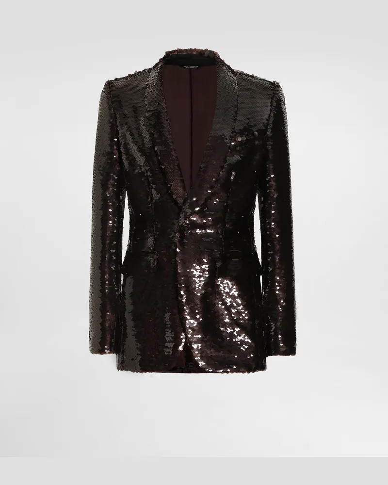 Dolce & Gabbana Single-breasted Sequin Jacket - Mann Anzüge Und Blazer Brown Brown