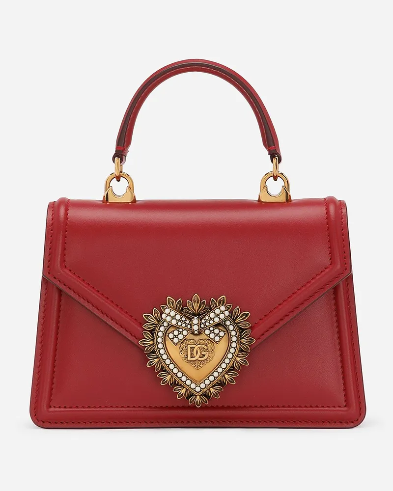 Dolce & Gabbana KLEINE DEVOTION TASCHE AUS GLATTEM KALBSLEDER Rot