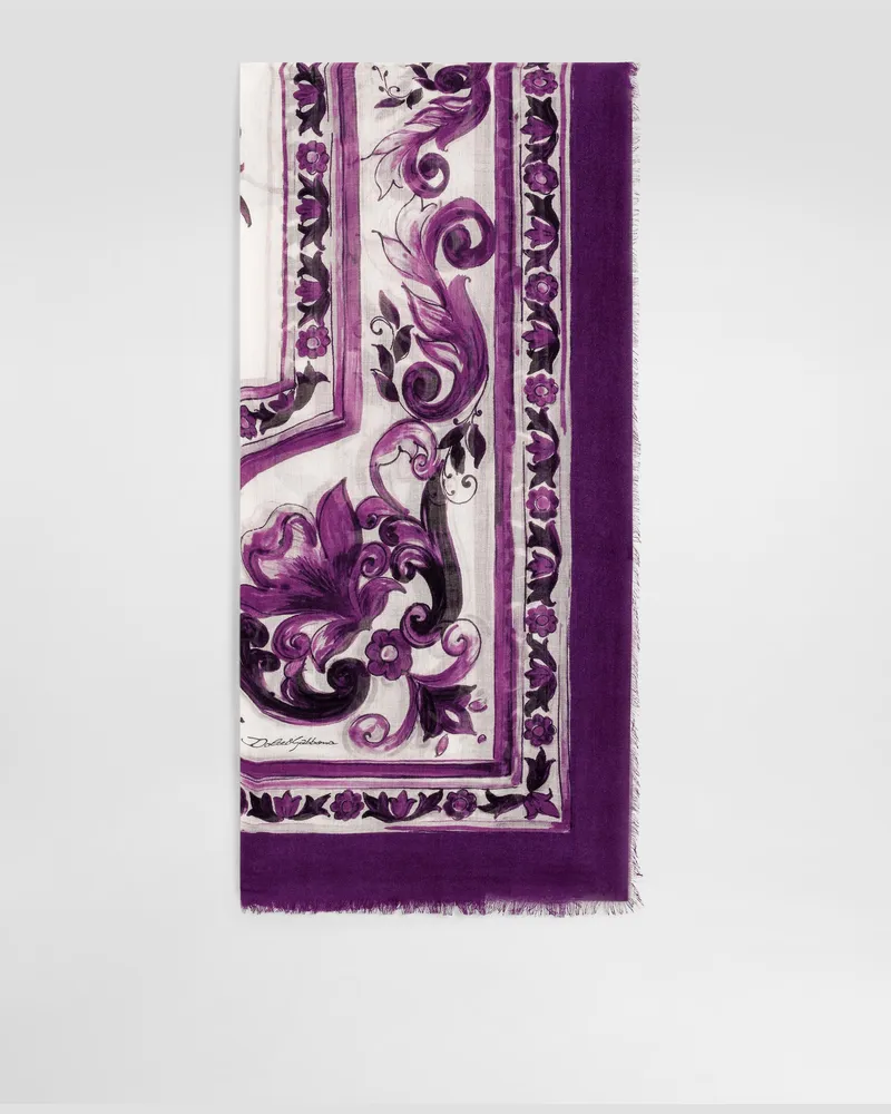 Dolce & Gabbana Majolica-print Cashmere And Silk Stole - Frau Schals Und Tücher Print Print