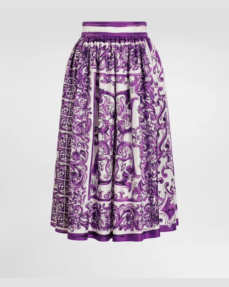 Dolce & Gabbana Majolica-print Twill Skirt - Frau Röcke Multicolor Multicolor