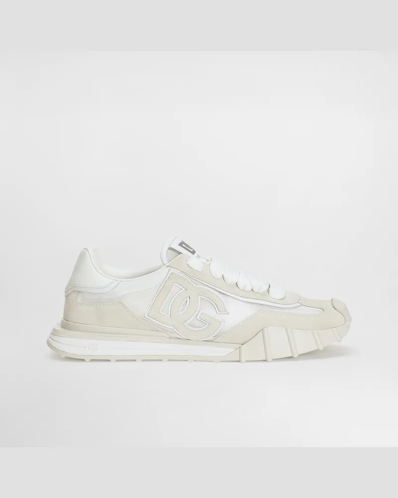 Dolce & Gabbana Dg Athletic Sneakers In Fabric And Calfskin - Mann Sneakers Sahne Sahne