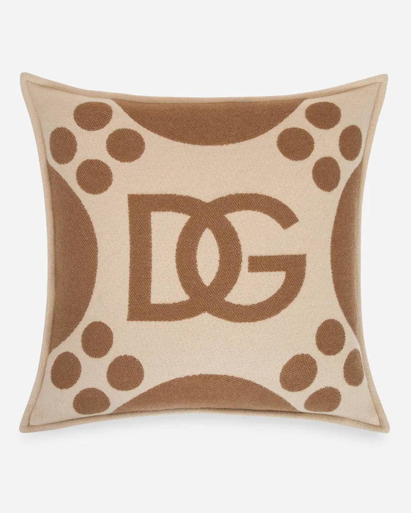 Dolce & Gabbana Wool Jacquard Cushion Medium - Mittelgroße Kissen Multicolor Multicolor