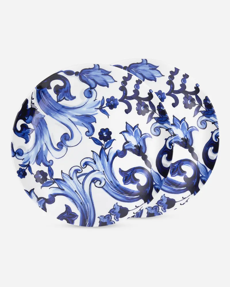 Dolce & Gabbana Set 2 Porcelain Dinner Plates - Flache Teller Mehrfarbig Mehrfarbig