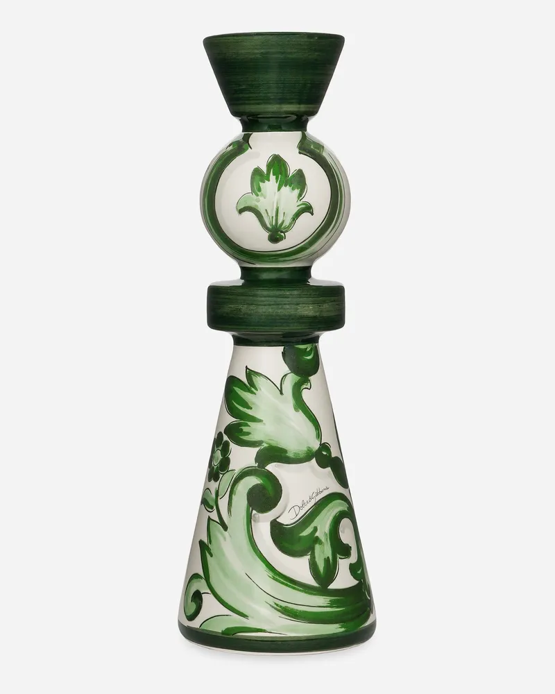 Dolce & Gabbana Kerzenständer Aus Keramik Groß - Kerzenhalter Mehrfarbig Mehrfarbig