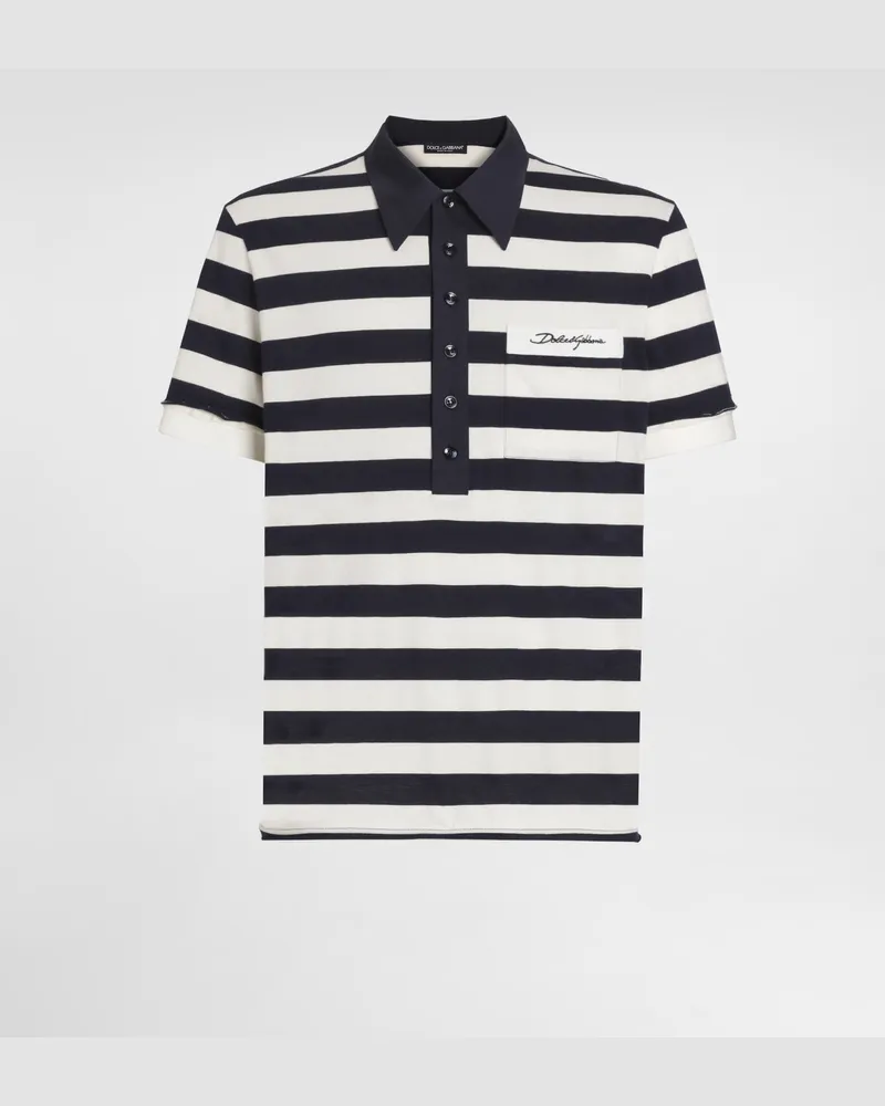 Dolce & Gabbana Polohemd Aus Jersey In Streifenoptik - Mann T-shirts Und Polos #n/d Mehrfarbig