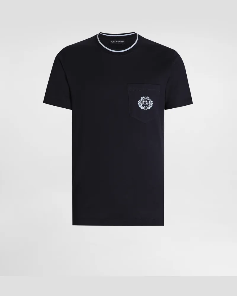 Dolce & Gabbana Cotton T-shirt - Mann T-shirts Und Polos Blau Baumwolle Blue