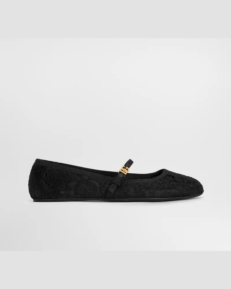 Dolce & Gabbana Ballerina - Frau Flat Schwarz Schwarz
