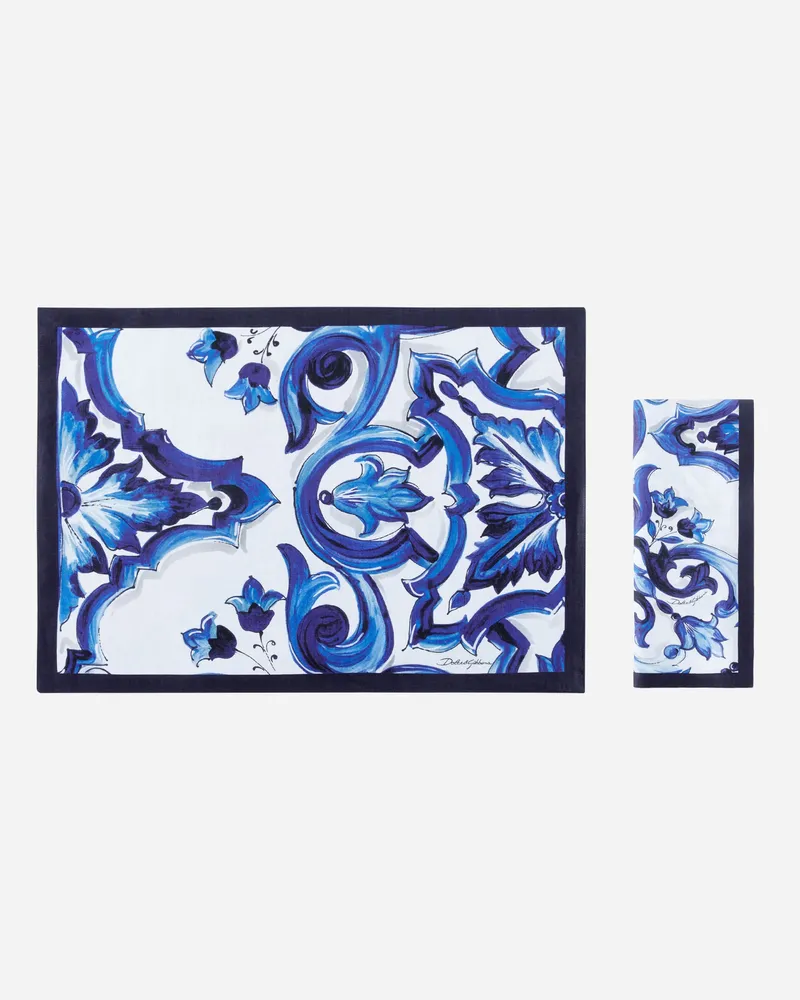 Dolce & Gabbana Set Platzdeckchen Und Serviette Aus Leinen - Sets Platzdeckchen Und Serviette Mehrfarbig Mehrfarbig