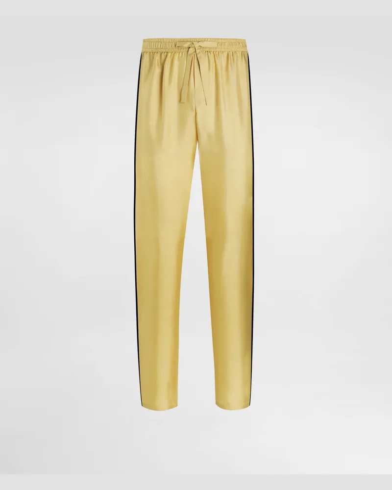 Dolce & Gabbana Silk Twill Trousers - Mann Hosen Und Shorts Yellow Yellow