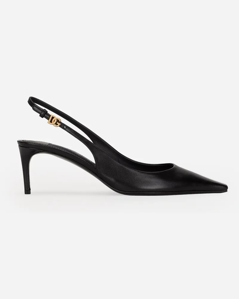 Dolce & Gabbana Slingback Aus Nappaleder - Frau Pumps Und Slingbacks Schwarz Schwarz