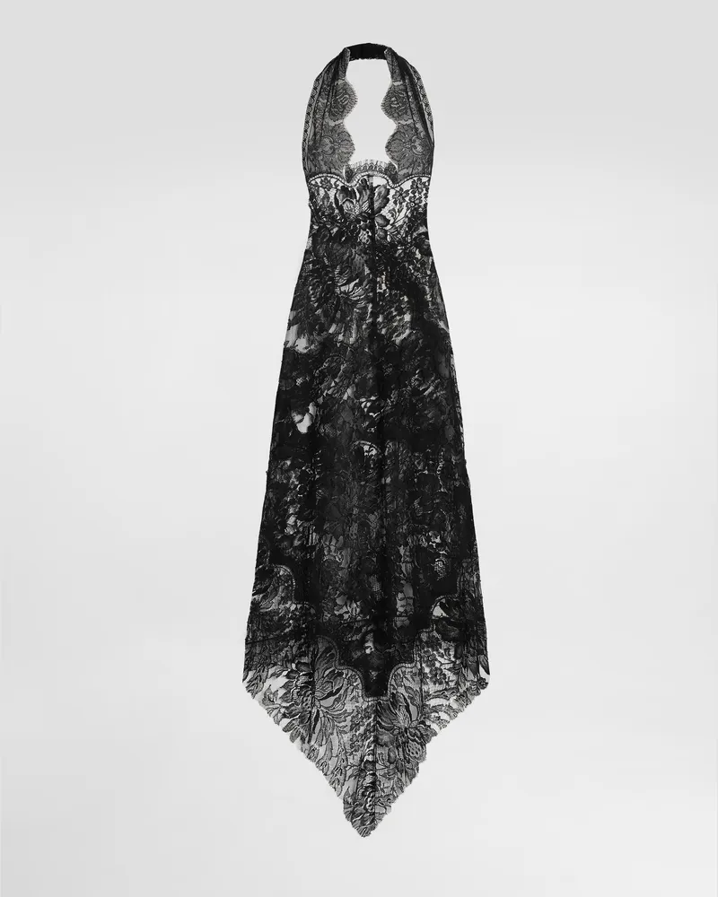 Dolce & Gabbana Kleid Aus Spitze - Frau Collection Schwarz Schwarz