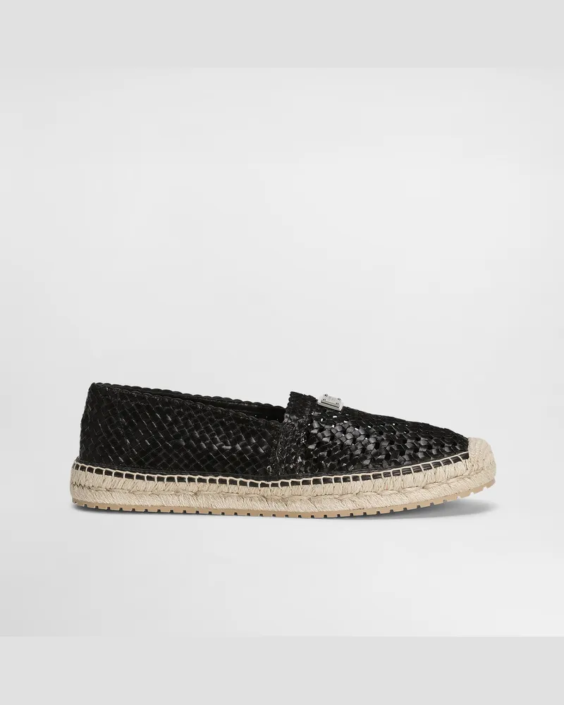 Dolce & Gabbana Espadrilles Aus Kalbsleder - Mann Sandalen Und Slides Schwarz Schwarz