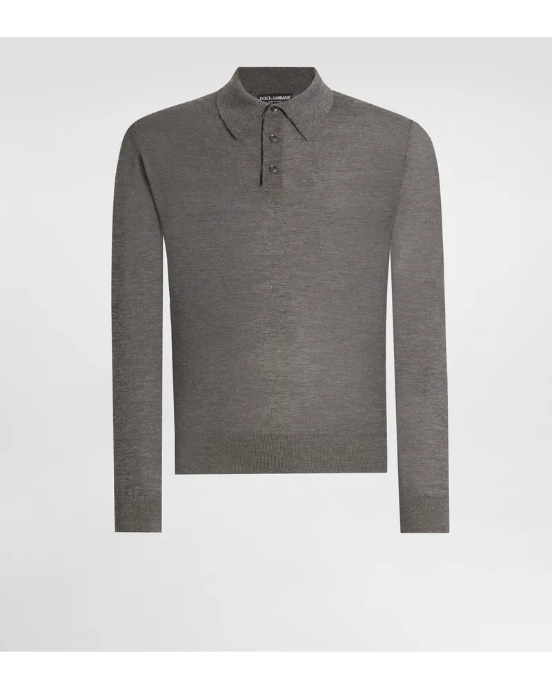Dolce & Gabbana Poloshirt Aus Kaschmir - Mann Strickwaren Grau Grau