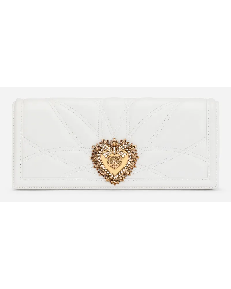 Dolce & Gabbana Baguette-Tasche Devotion aus Matelassé-Nappaleder Weiss