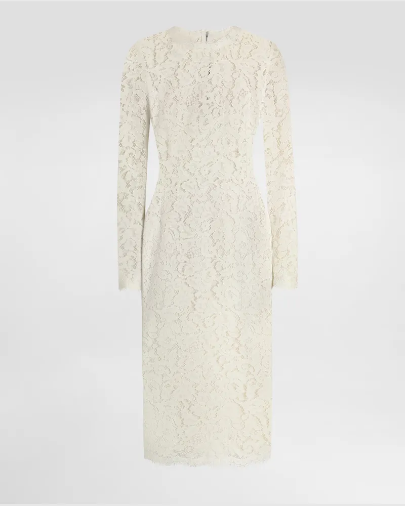 Dolce & Gabbana Cordonetto Lace Dress - Frau Kleider Wei Weiss