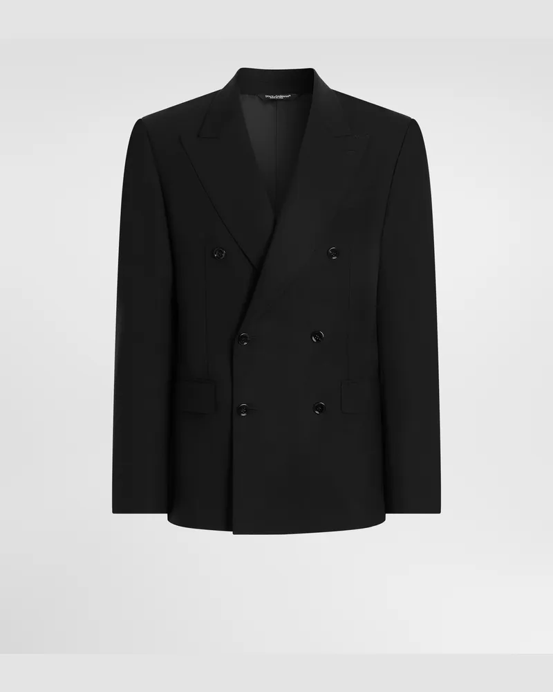 Dolce & Gabbana Jacke Sicilia Light Aus Wolle Mit Doppelreihiger Knopfleiste - Mann Anzüge Und Blazer Schwarz Schwarz