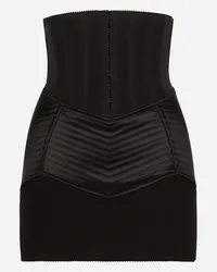 Dolce & Gabbana Kurzer Rock mit Bustier-Gürtel Schwarz