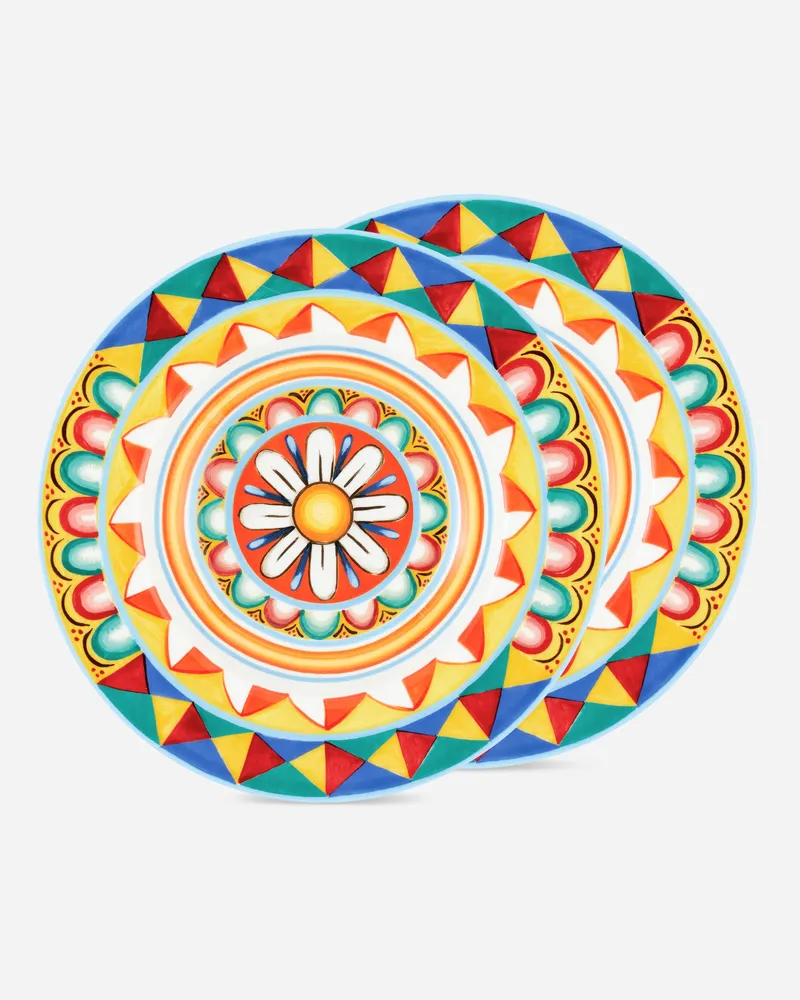 Dolce & Gabbana Set 2 Soup Plates In Fine Porcelain - Suppenteller Mehrfarbig Mehrfarbig