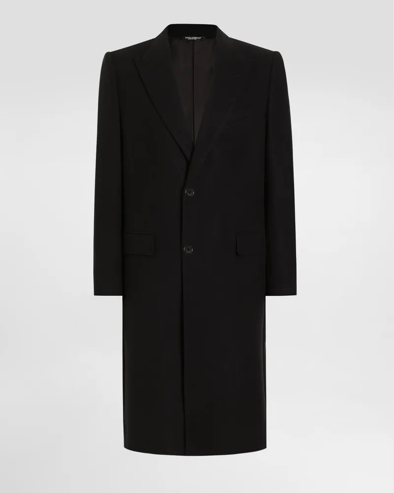 Dolce & Gabbana Einreihiger Wollmantel Schwarz