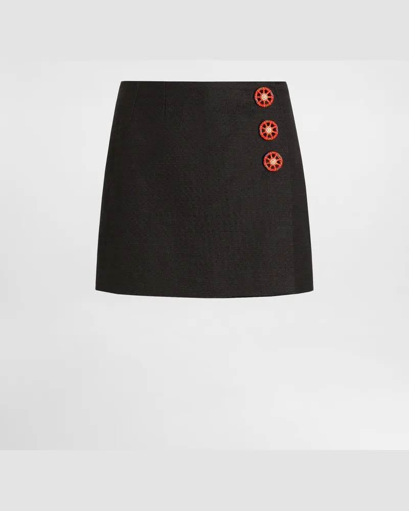 Dolce & Gabbana Minirock Aus Strohgeflecht - Frau Röcke Schwarz Schwarz