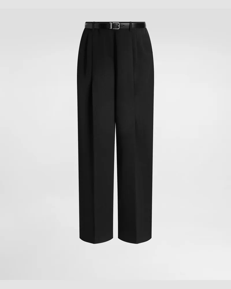 Dolce & Gabbana Wool Gabardine Trousers - Frau Hosen Und Shorts Schwarz Wolle Schwarz