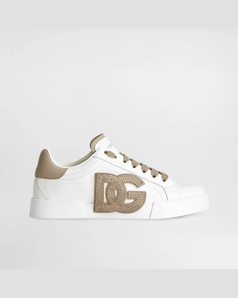 Dolce & Gabbana Sneaker Portofino Light Strobel Aus Kalbsleder - Frau Sneakers Wei Mehrfarbig