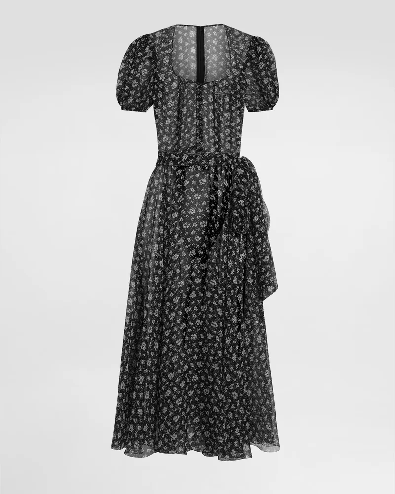 Dolce & Gabbana Kleid Aus Chiffon Mit Blumenprint - Frau Collection Mehrfarbig Mehrfarbig