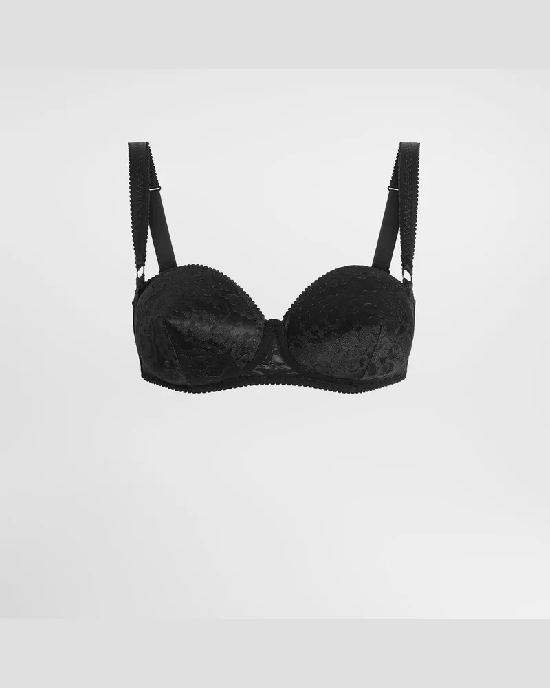 Dolce & Gabbana Balconette-bh Aus Spitze Mit Kegelförmigen Körbchen - Frau Unterwäsche Schwarz Schwarz