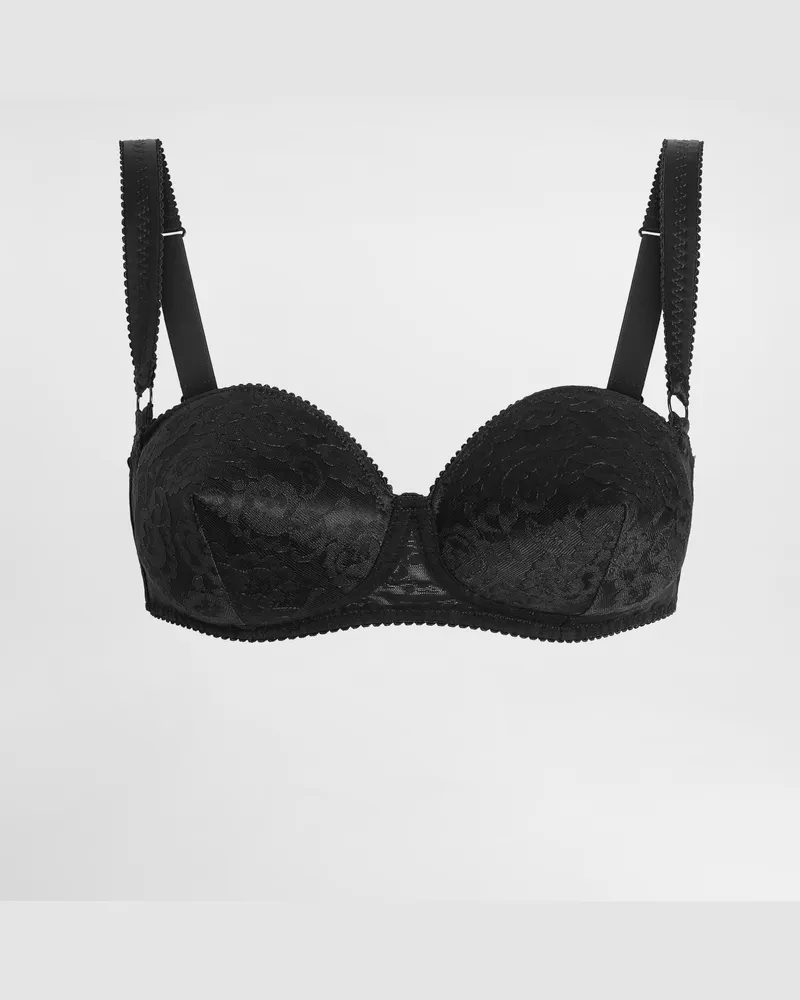 Dolce & Gabbana Balconette-bh Aus Spitze Mit Kegelförmigen Körbchen - Frau Unterwäsche Schwarz Schwarz