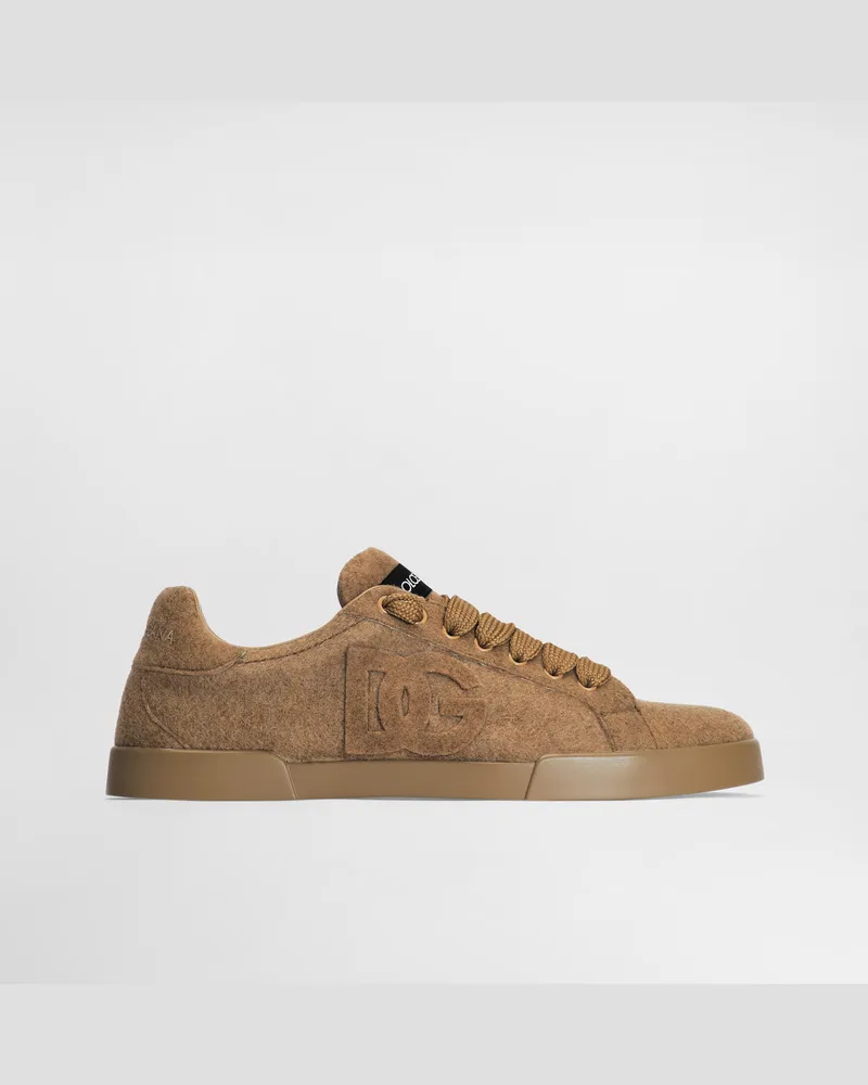 Dolce & Gabbana Sneaker Portofino Aus Wolle - Mann Sneakers Beige Beige