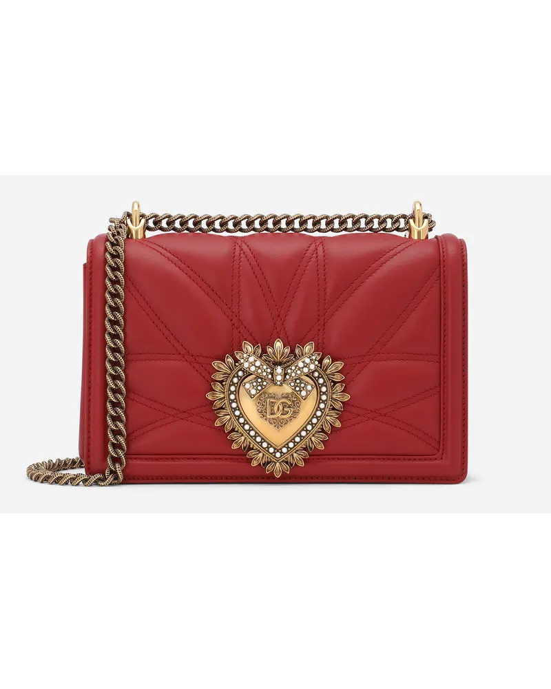 Dolce & Gabbana Mittelgroße Tasche Devotion aus Matelassé-Nappaleder Rot