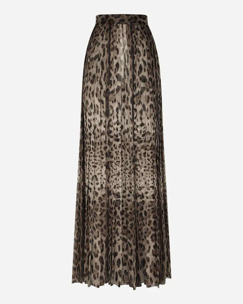 Dolce & Gabbana Hosenrock Aus Chiffon Leoprint - Frau Hosen Und Shorts Animalprint Animal-print