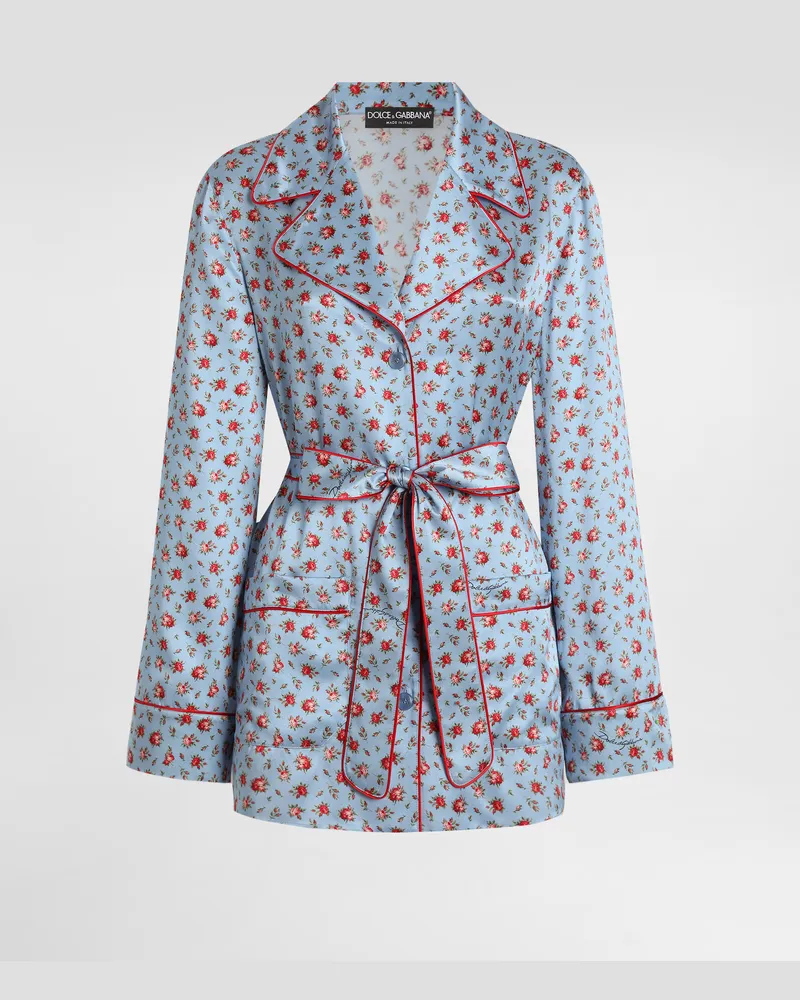 Dolce & Gabbana Small Rose-print Silk Vanity Shirt - Frau Blusen Und Tops Mehrfarbig Mehrfarbig