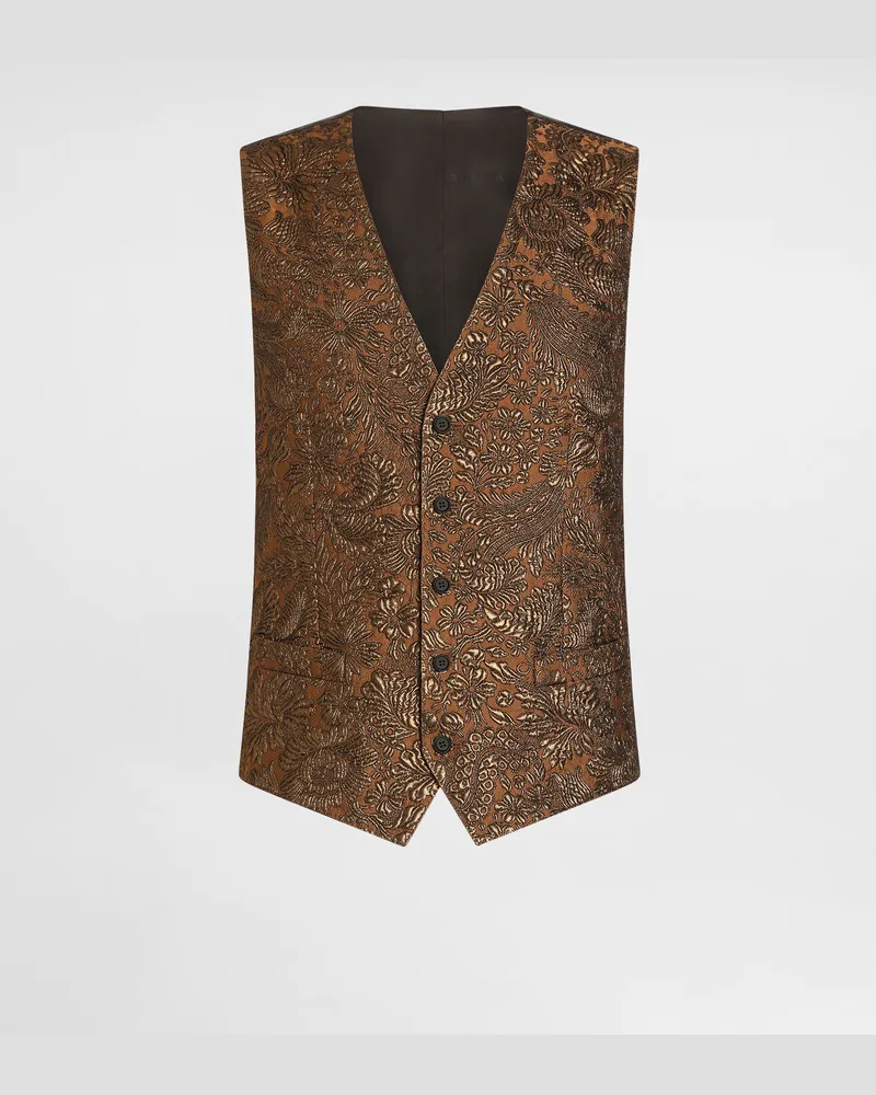 Dolce & Gabbana Single-breasted Brocade Vest - Mann Collection 
