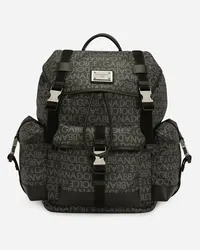 Dolce & Gabbana Rucksack aus beschichtetem Jacquard Mehrfarbig