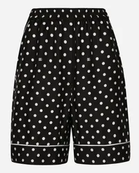 Dolce & Gabbana Bermudas im Pyjama-Stil aus Seide Punkteprint Drucken