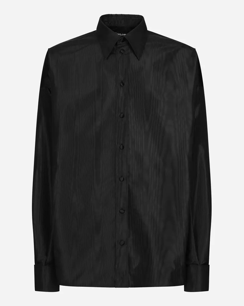 Dolce & Gabbana Super-Oversize-Seidenhemd Schwarz