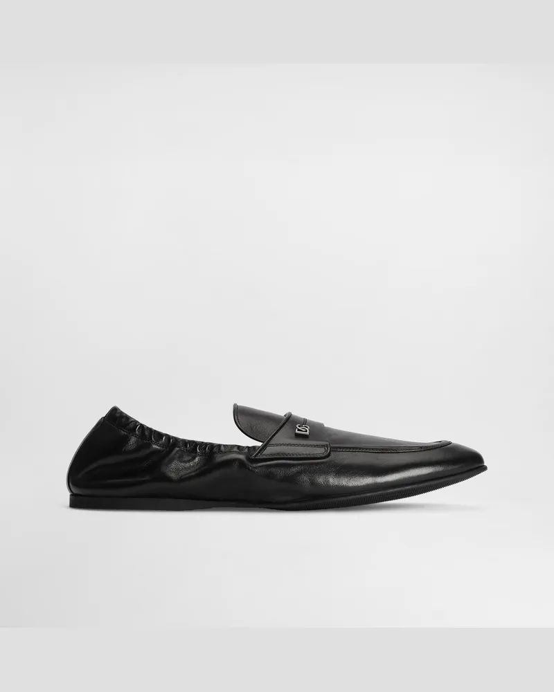 Dolce & Gabbana Slipper Aus Kalbsleder - Mann Driver Und Mokassins Schwarz 
