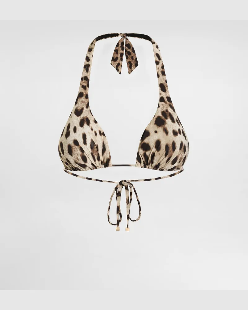 Dolce & Gabbana Triangel-bikinitop Mit Polsterung Leoprint - Frau Bademode Animalprint Jersey Animal-print