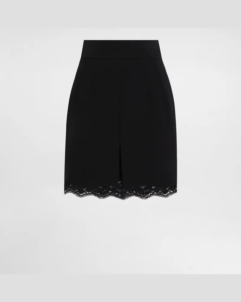 Dolce & Gabbana Rock Aus Doppelkrepp Aus Wolle - Frau Röcke Schwarz Schwarz