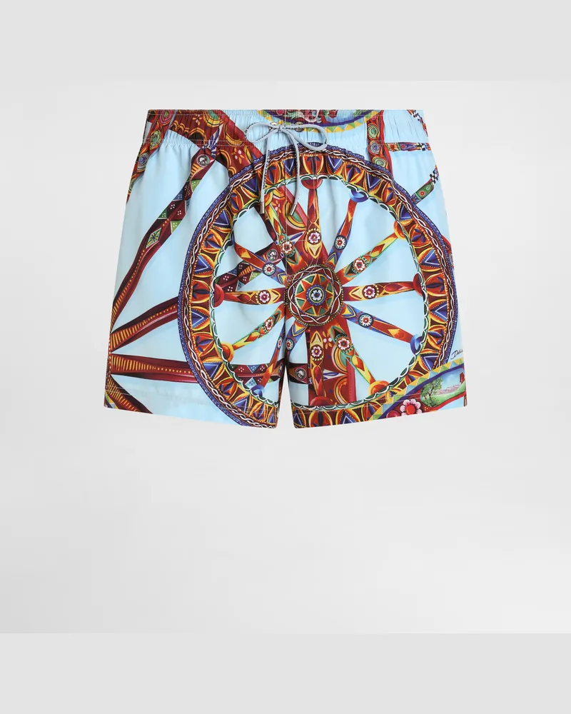 Dolce & Gabbana Badeboxershorts Mit Carretto-print - Mann Beachwear Mehrfarbig Mehrfarbig