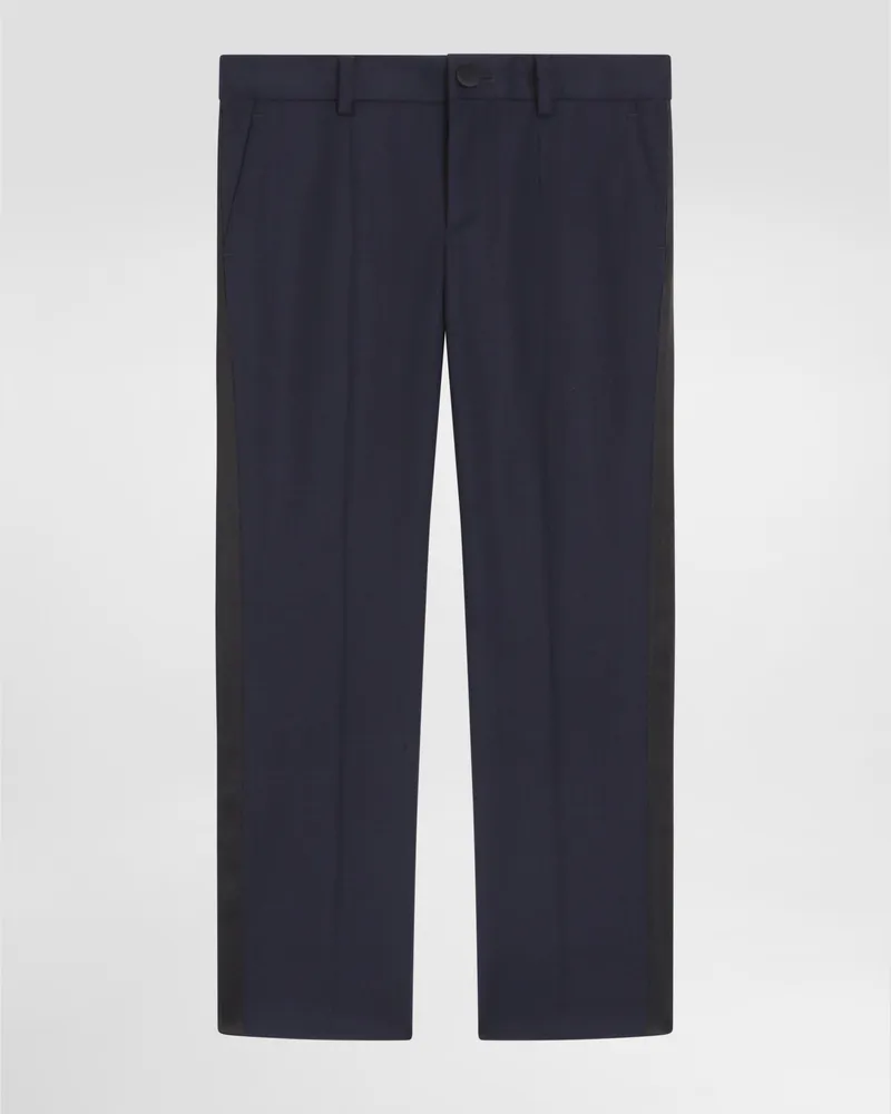 Dolce & Gabbana Bi-stretch Sallia Trousers - Mann Collection Blau Wolle Blue