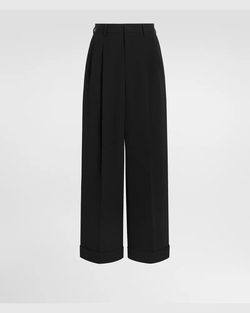 Dolce & Gabbana Wool Gabardine Trousers - Mann Hosen Und Shorts Schwarz Wolle Black