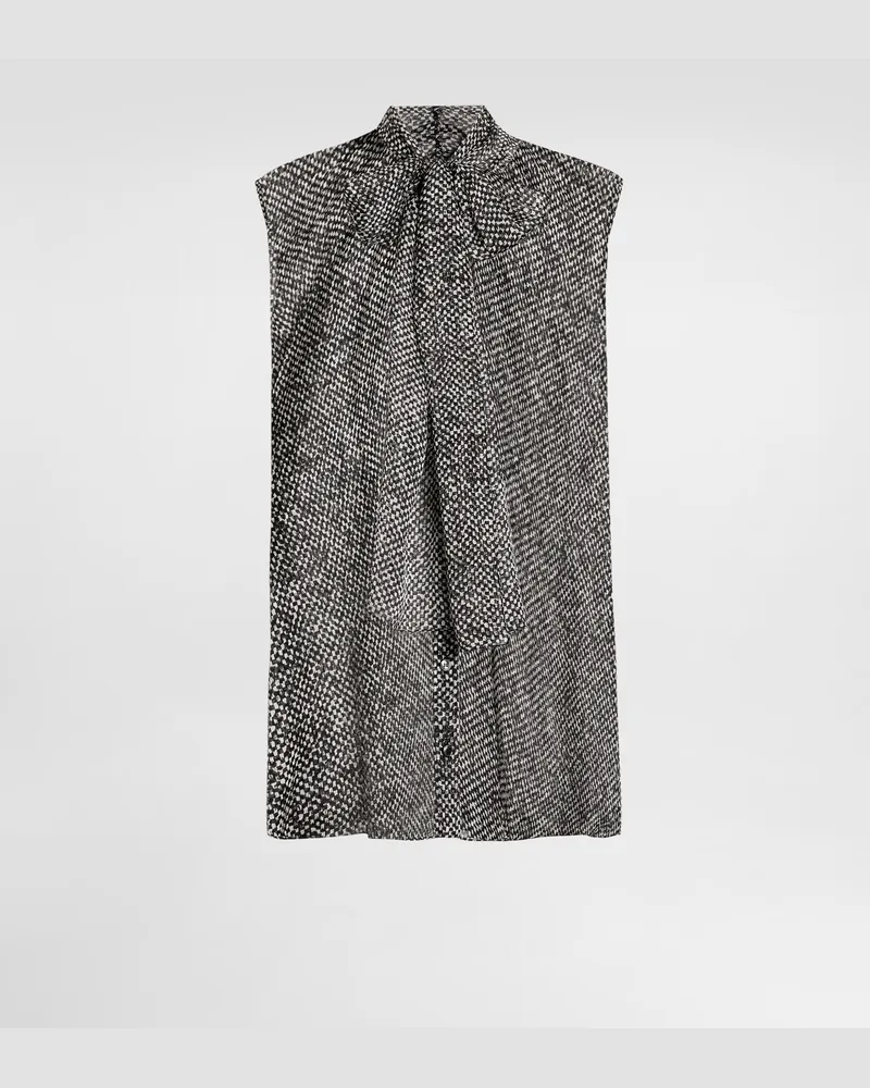 Dolce & Gabbana Chiffonbluse Mit Schachbrett-print - Frau Blusen Und Tops Mehrfarbig Mehrfarbig