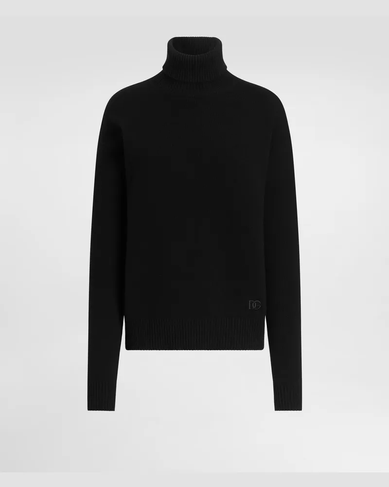 Dolce & Gabbana Wool Turtleneck Pullover - Frau Strickwaren Schwarz Black