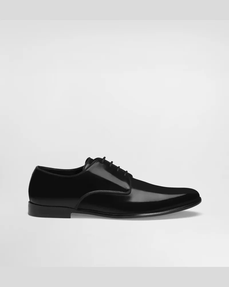 Dolce & Gabbana Brushed Calfskin Derby Shoes - Mann Schnürschuhe Schwarz Leder Schwarz