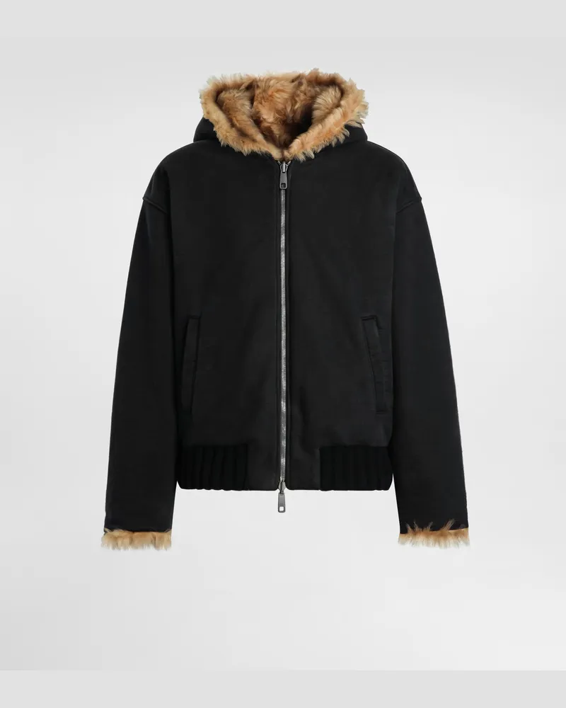 Dolce & Gabbana Reversible Hooded Sweatshirt - Mann Sweatshirts Schwarz Black